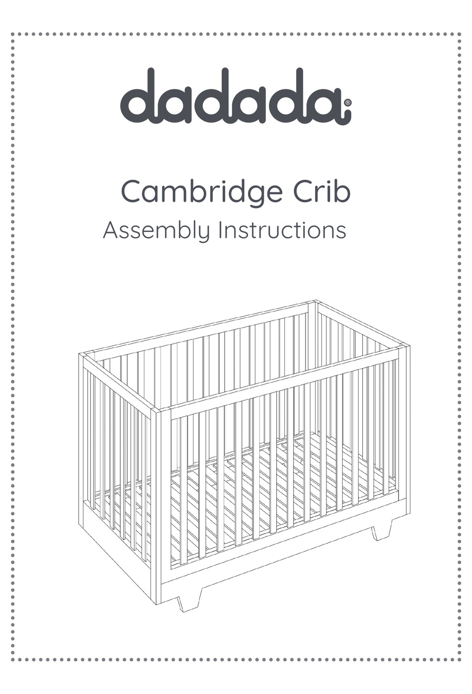 DADADA CAMBRIDGE CRIB ASSEMBLY INSTRUCTIONS MANUAL Pdf Download