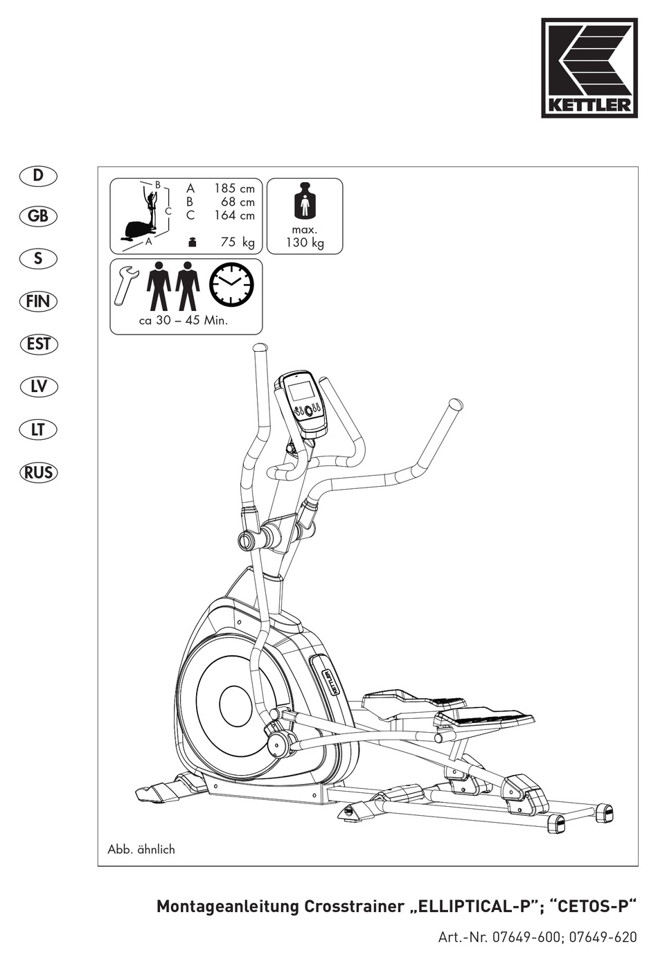 KETTLER ELLIPTICALP ASSEMBLY Pdf Download ManualsLib