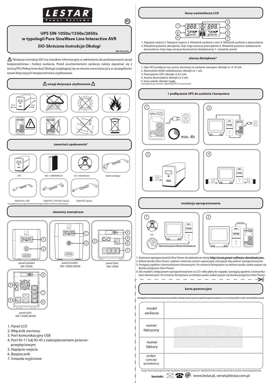 lestar-sin-1050x-quick-start-manual-pdf-download-manualslib