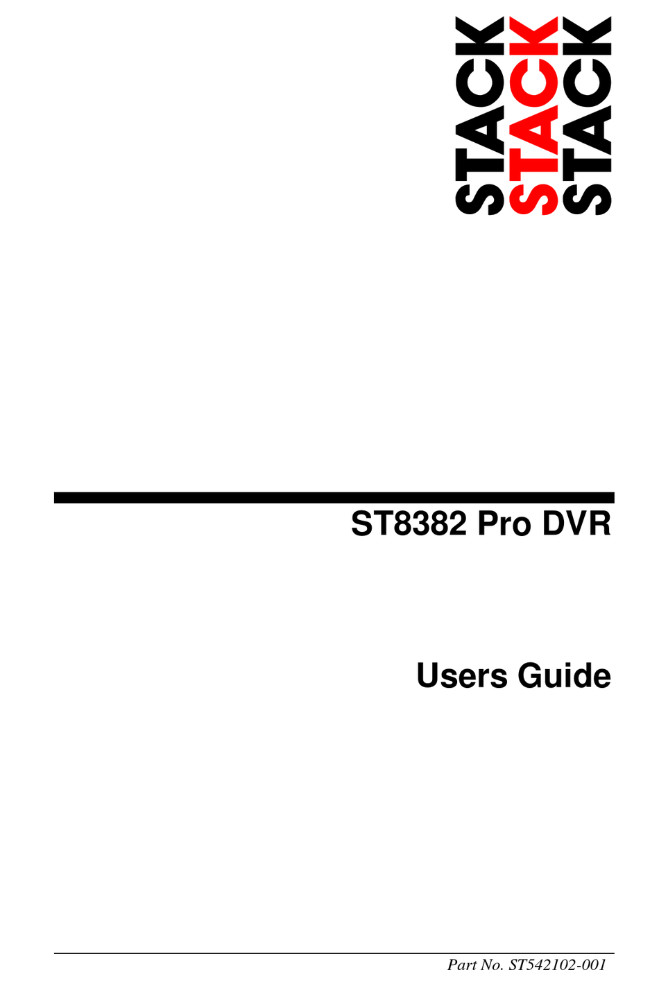 STACK ST8382 PRO DVR USER MANUAL Pdf Download ManualsLib