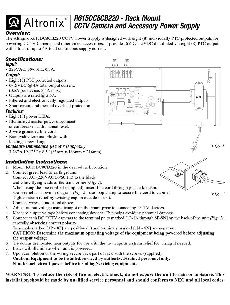 ALTRONIX R615DC8CB220 QUICK START MANUAL Pdf Download ManualsLib