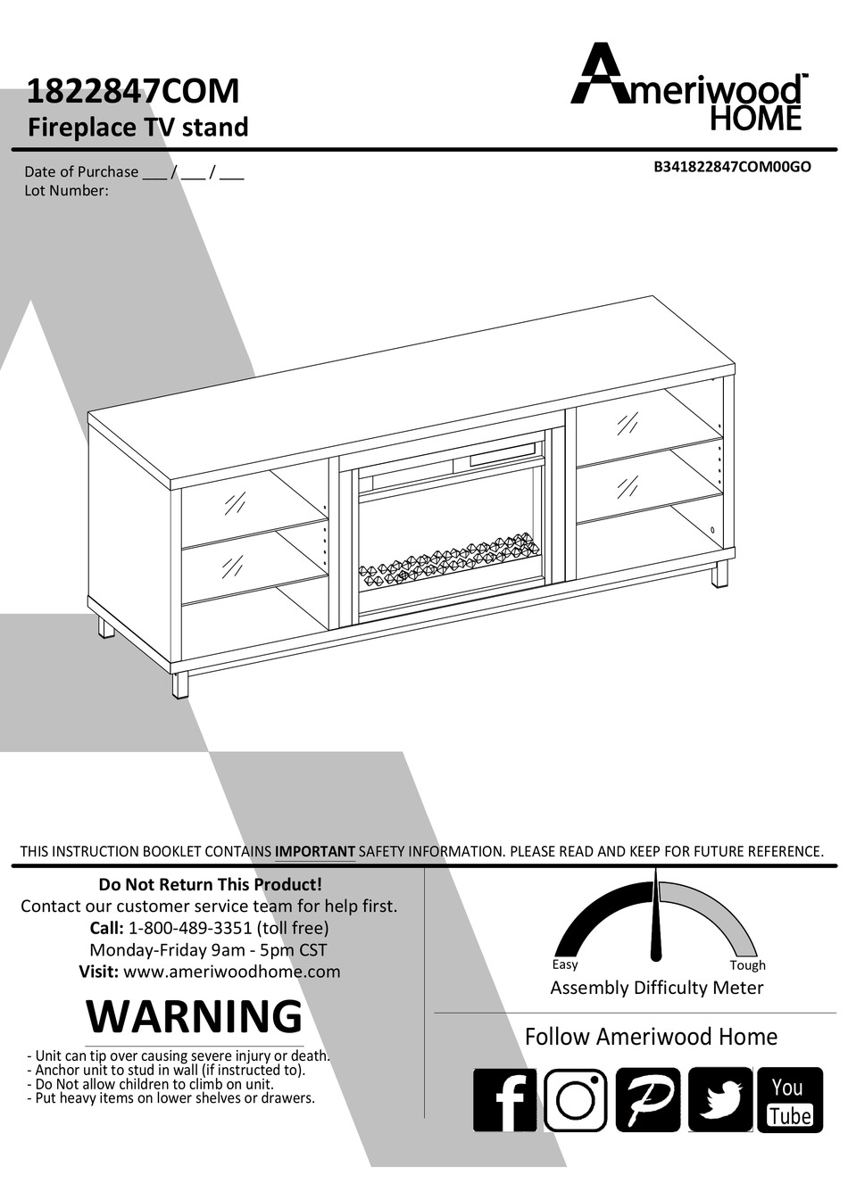 AMERIWOOD HOME 1822847COM MANUAL Pdf Download | ManualsLib