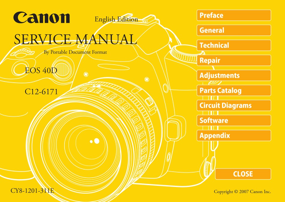 CANON EOS 40D SERVICE MANUAL Pdf Download | ManualsLib