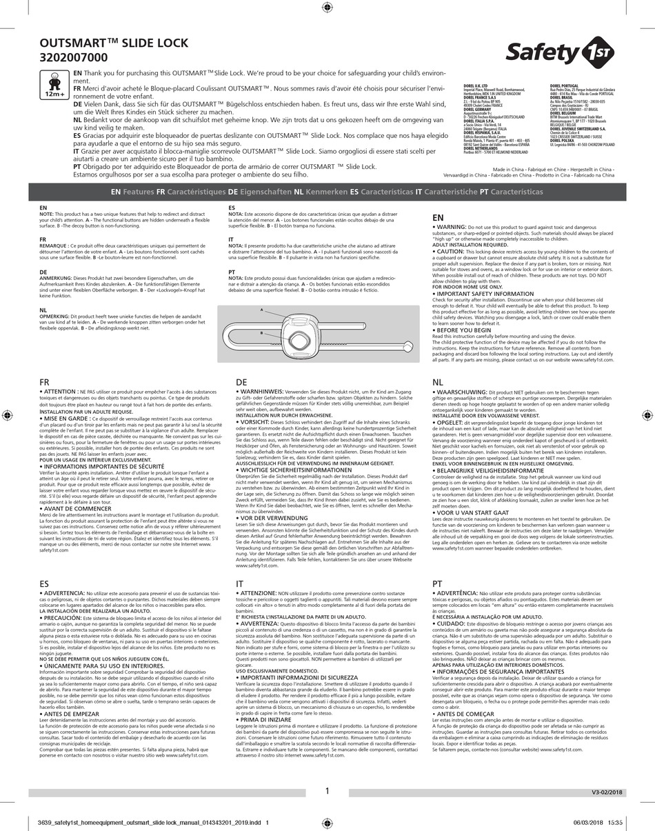 SAFETY 1ST OUTSMART 3202007000 INSTRUCTIONS Pdf Download ManualsLib