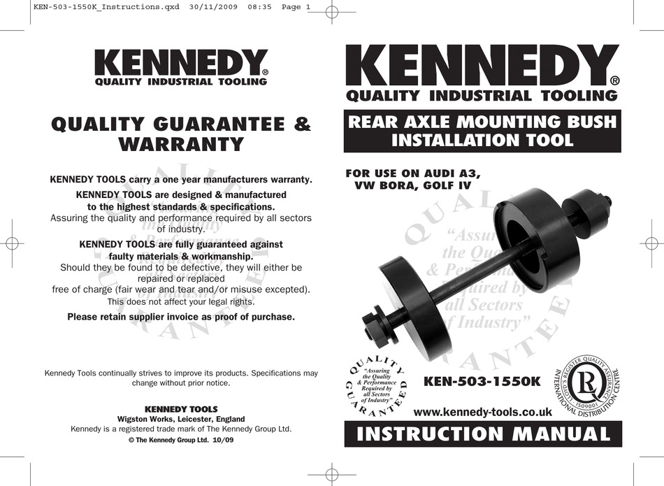 KENNEDY KEN5031550K INSTRUCTION MANUAL Pdf Download ManualsLib
