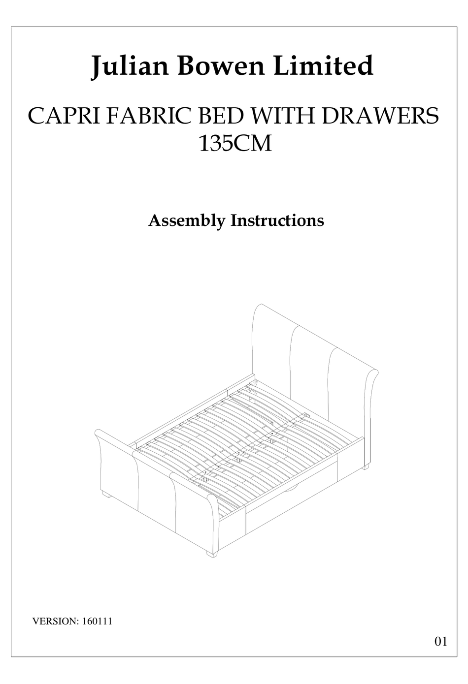 JULIAN BOWEN LIMITED CAPRI ASSEMBLY INSTRUCTIONS MANUAL Pdf Download