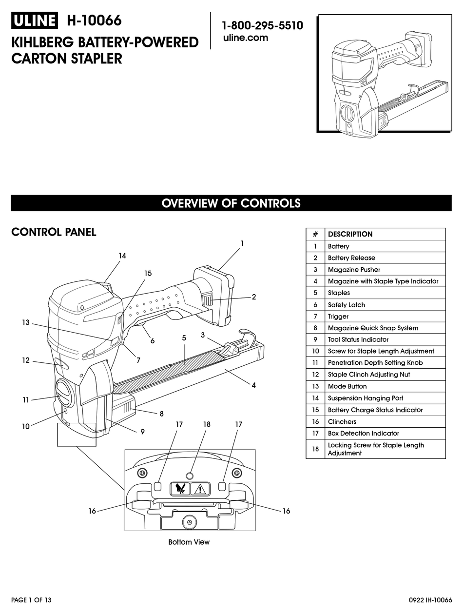 ULINE H10066 MANUAL Pdf Download ManualsLib