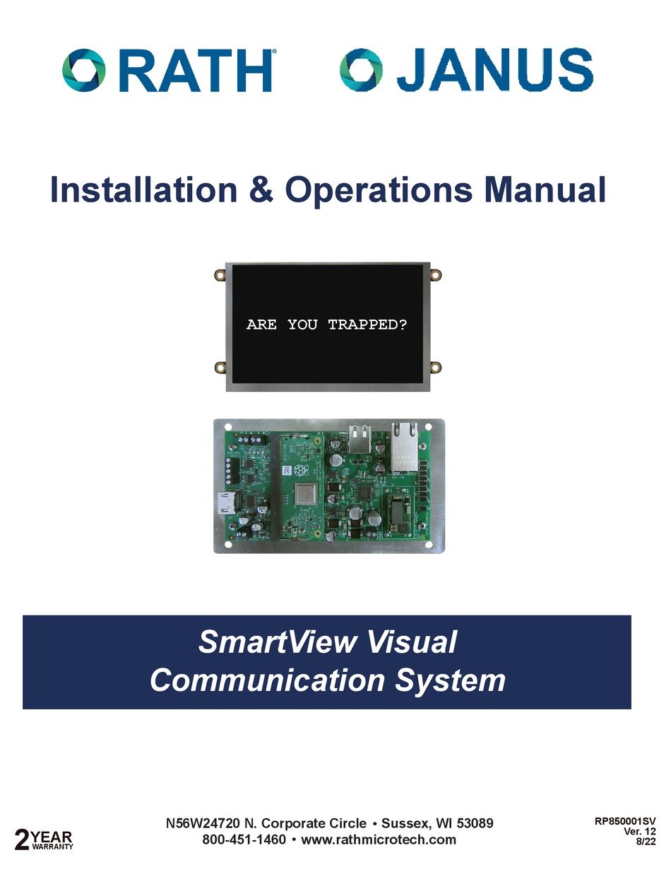 RATH JANUS SMARTVIEW INSTALLATION & OPERATION MANUAL Pdf Download