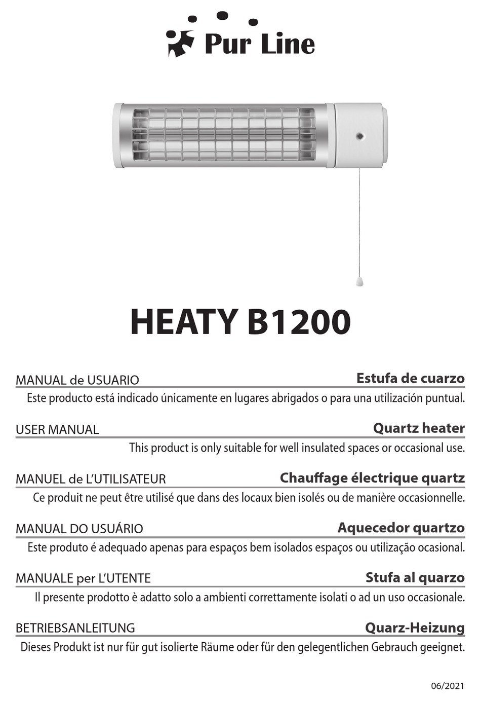 PUR LINE HEATY B1200 USER MANUAL Pdf Download ManualsLib