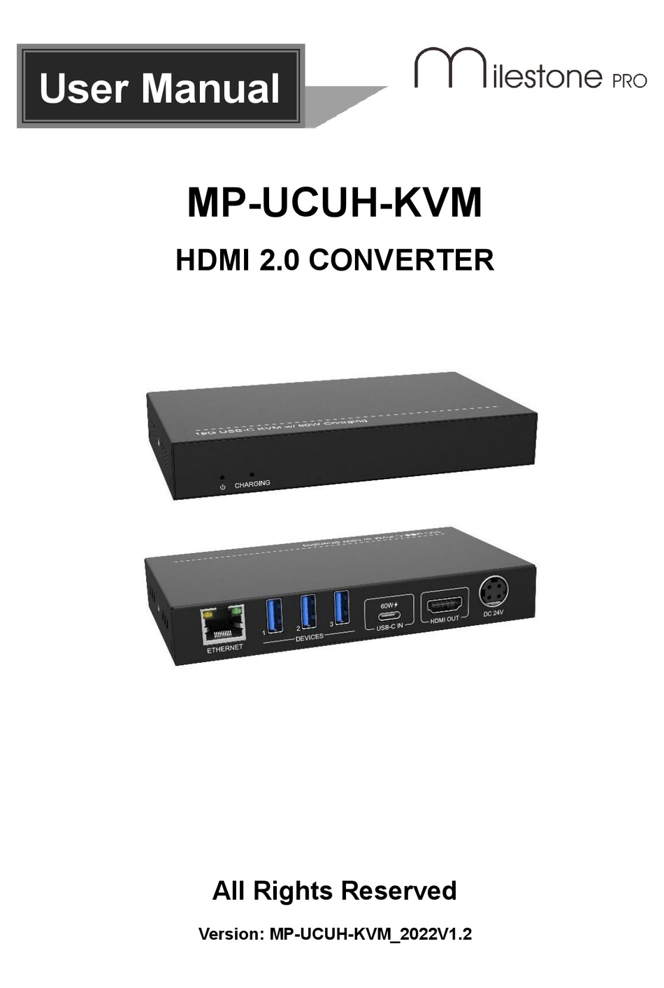 MILESTONE PRO MPUCUHKVM USER MANUAL Pdf Download ManualsLib