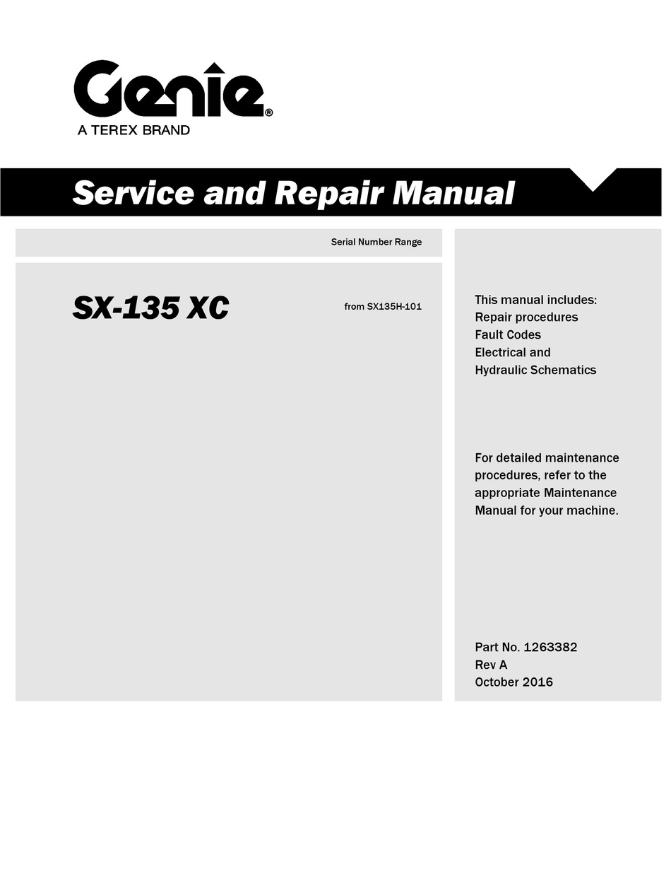 TEREX SX135H-101 SERVICE AND REPAIR MANUAL Pdf Download | ManualsLib