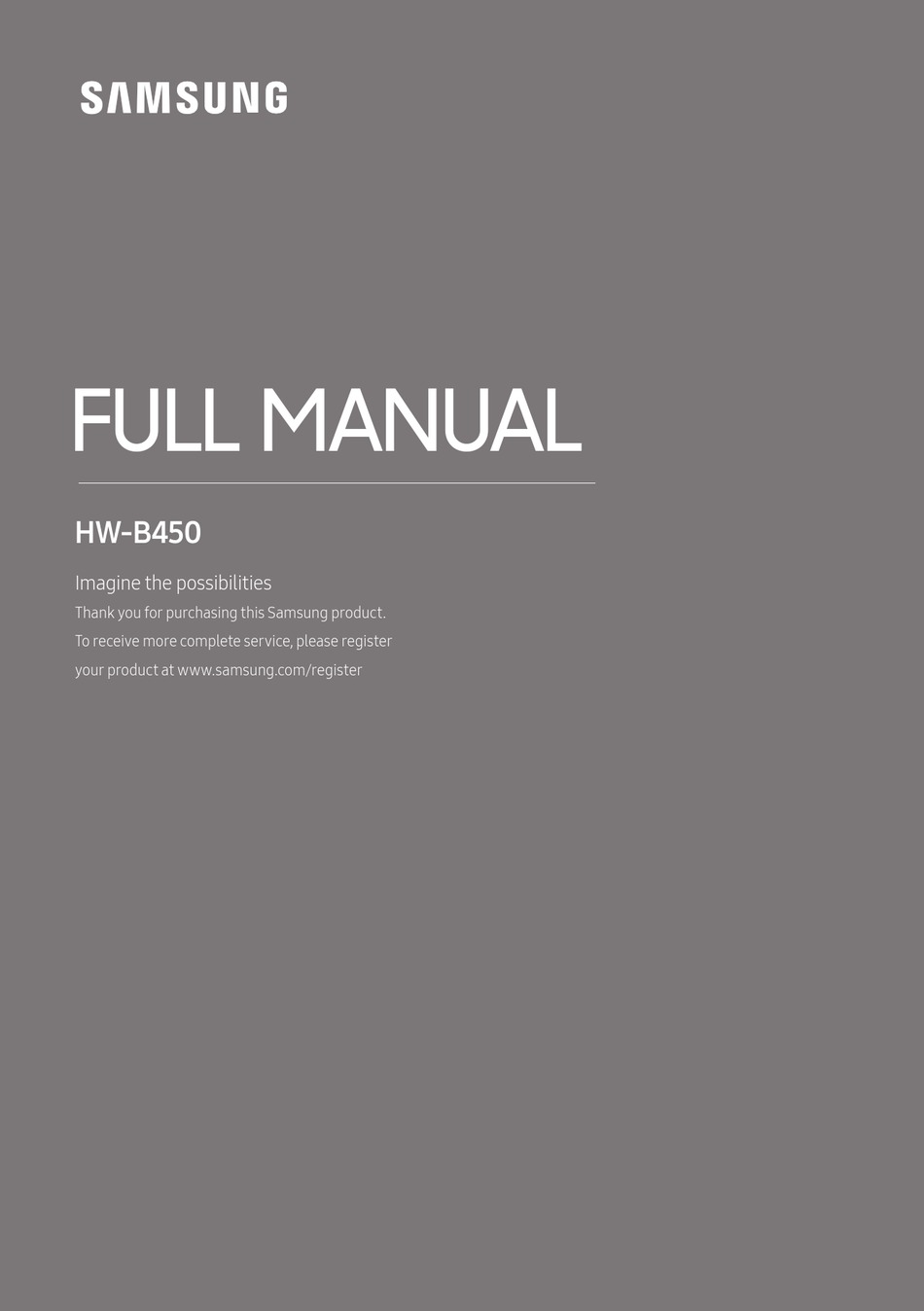 SAMSUNG HW-B450 FULL MANUAL Pdf Download | ManualsLib