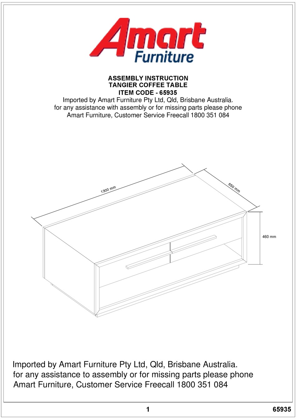 AMART FURNITURE 65935 ASSEMBLY INSTRUCTION Pdf Download ManualsLib