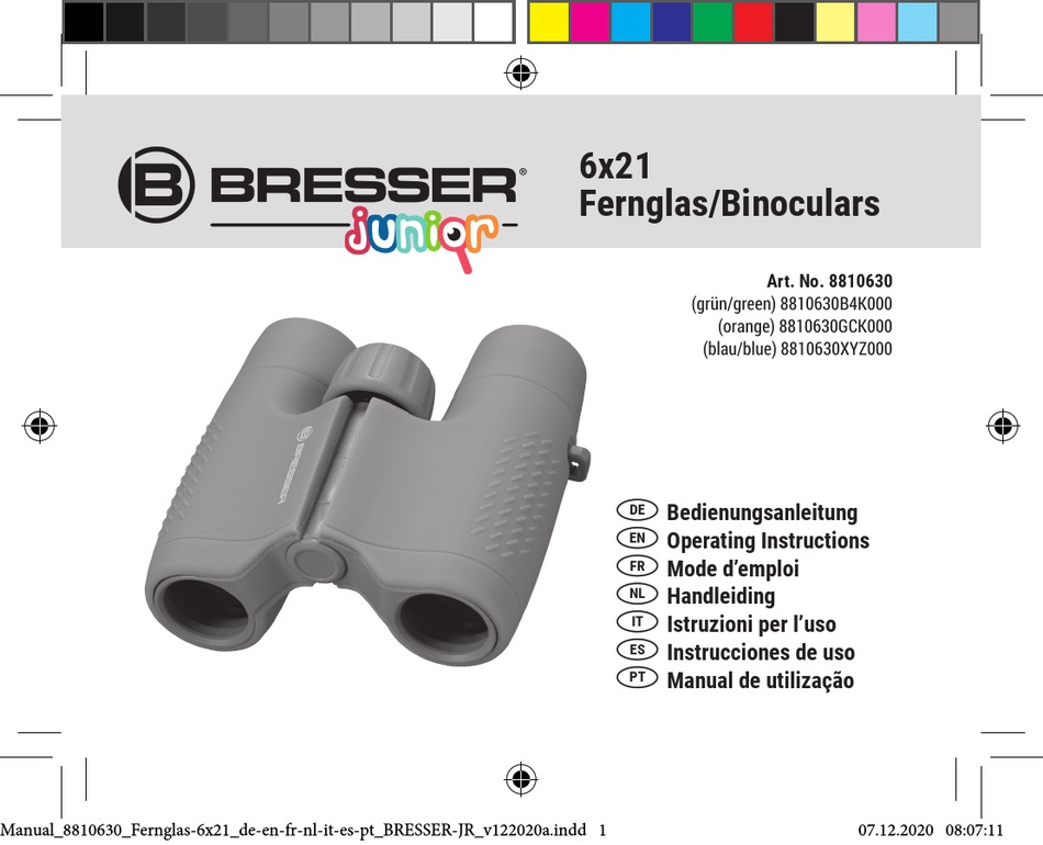 BRESSER JUNIOR 8810630 OPERATING INSTRUCTIONS MANUAL Pdf Download