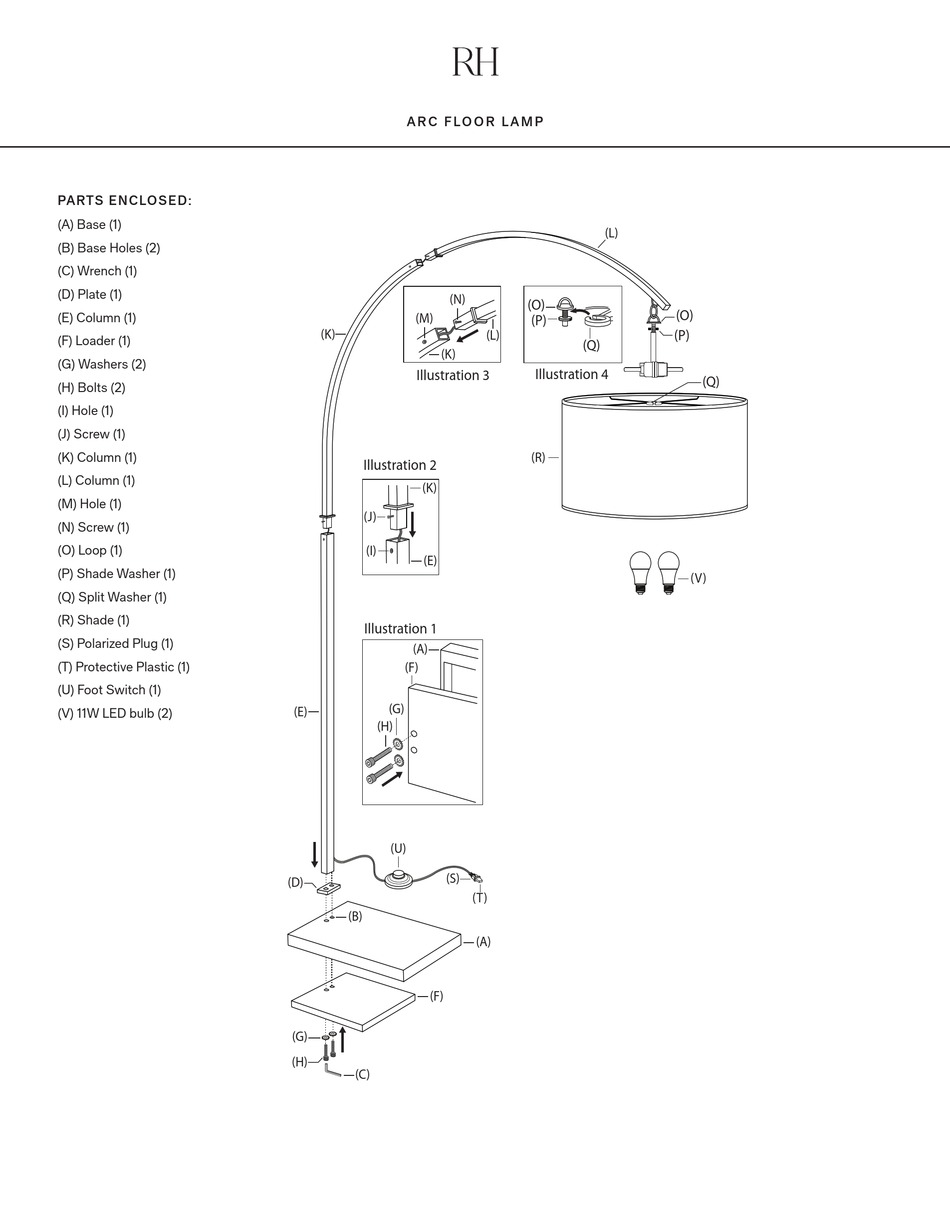 RH ARC FLOOR LAMP QUICK MANUAL Pdf Download ManualsLib