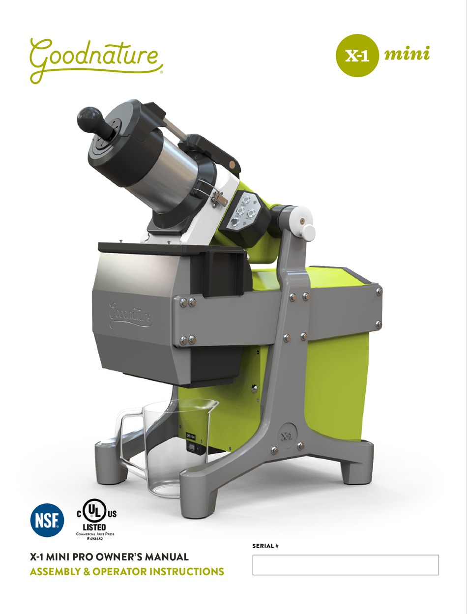 GOODNATURE X1 MINI PRO OWNER'S MANUAL Pdf Download ManualsLib