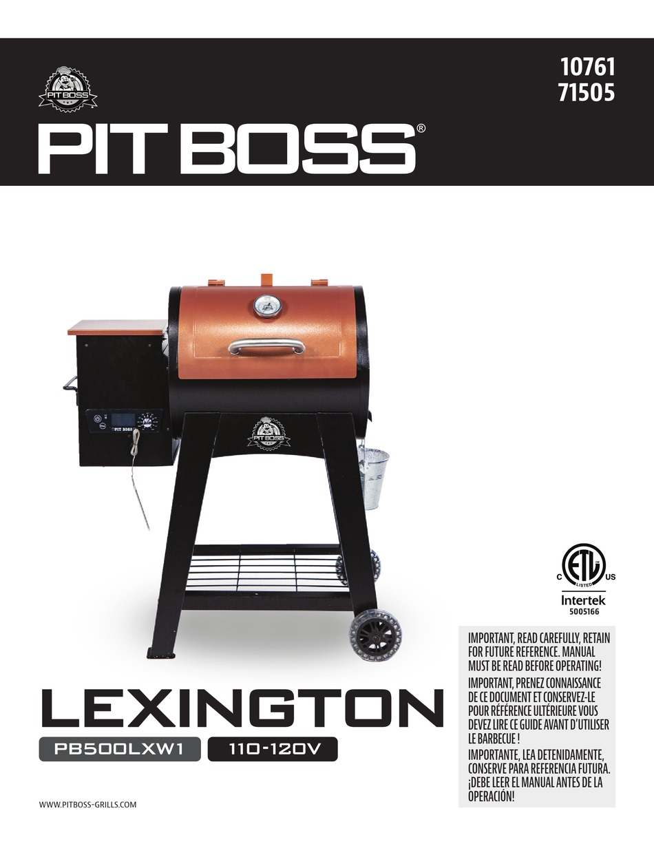 PIT BOSS LEXINGTON PB500LXW1 MANUAL Pdf Download ManualsLib