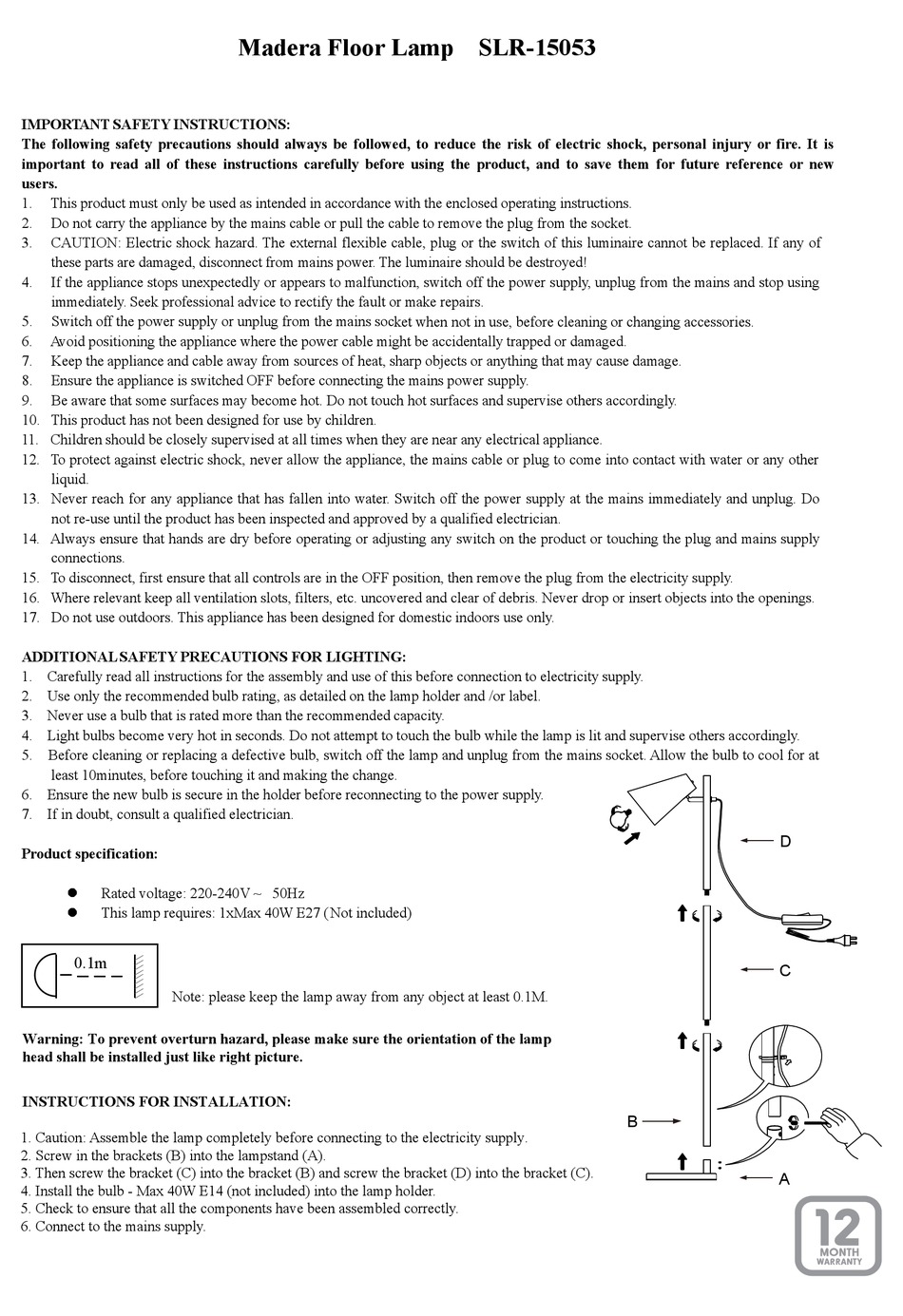 KMART SLR15053 INSTRUCTIONS Pdf Download ManualsLib