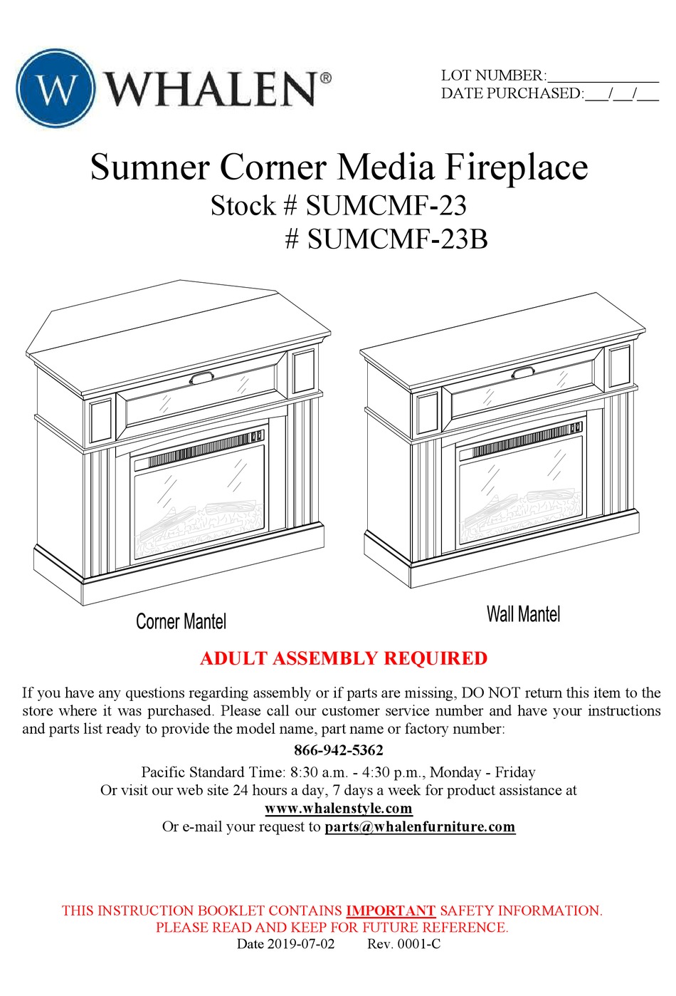 WHALEN SUMNER CORNER SUMCMF 23 MANUAL Pdf Download ManualsLib