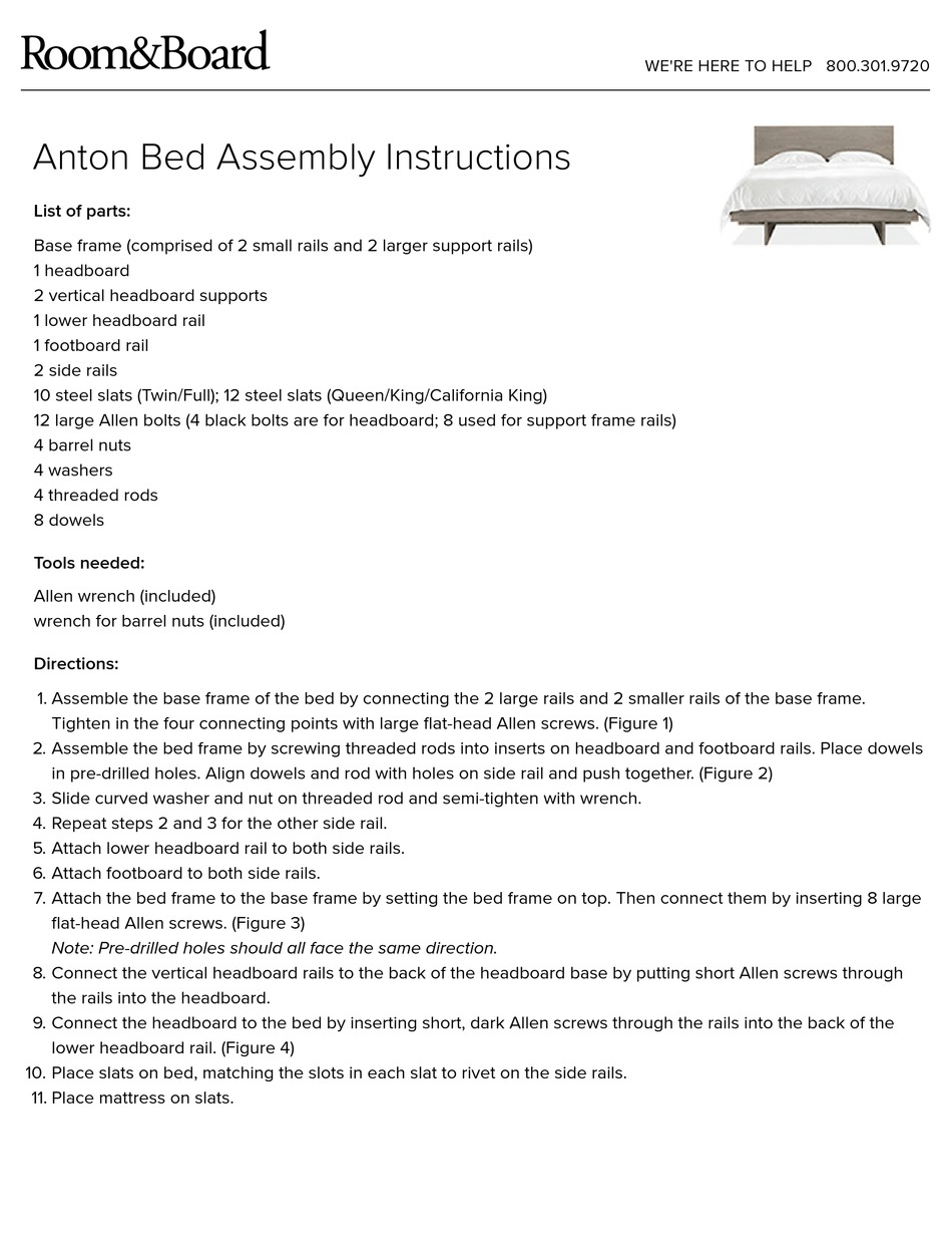 ROOM&BOARD ANTON ASSEMBLY INSTRUCTIONS Pdf Download ManualsLib