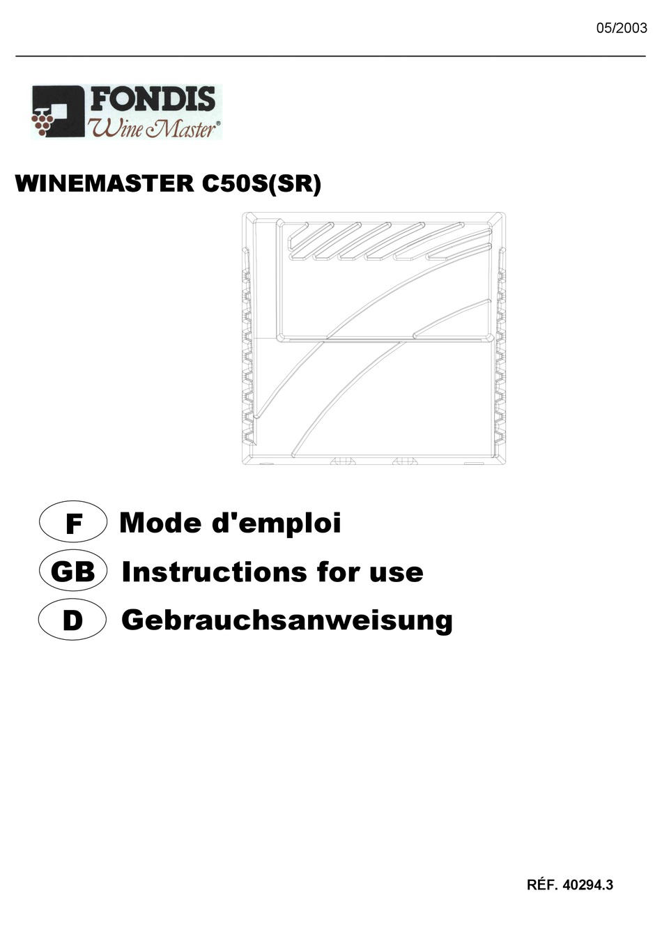 FONDIS WINEMASTER C50S INSTRUCTIONS FOR USE MANUAL Pdf Download