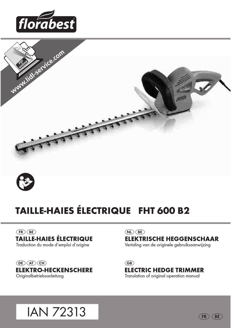 FLORABEST FHT 600 B2 TRANSLATION OF ORIGINAL OPERATION MANUAL Pdf ...