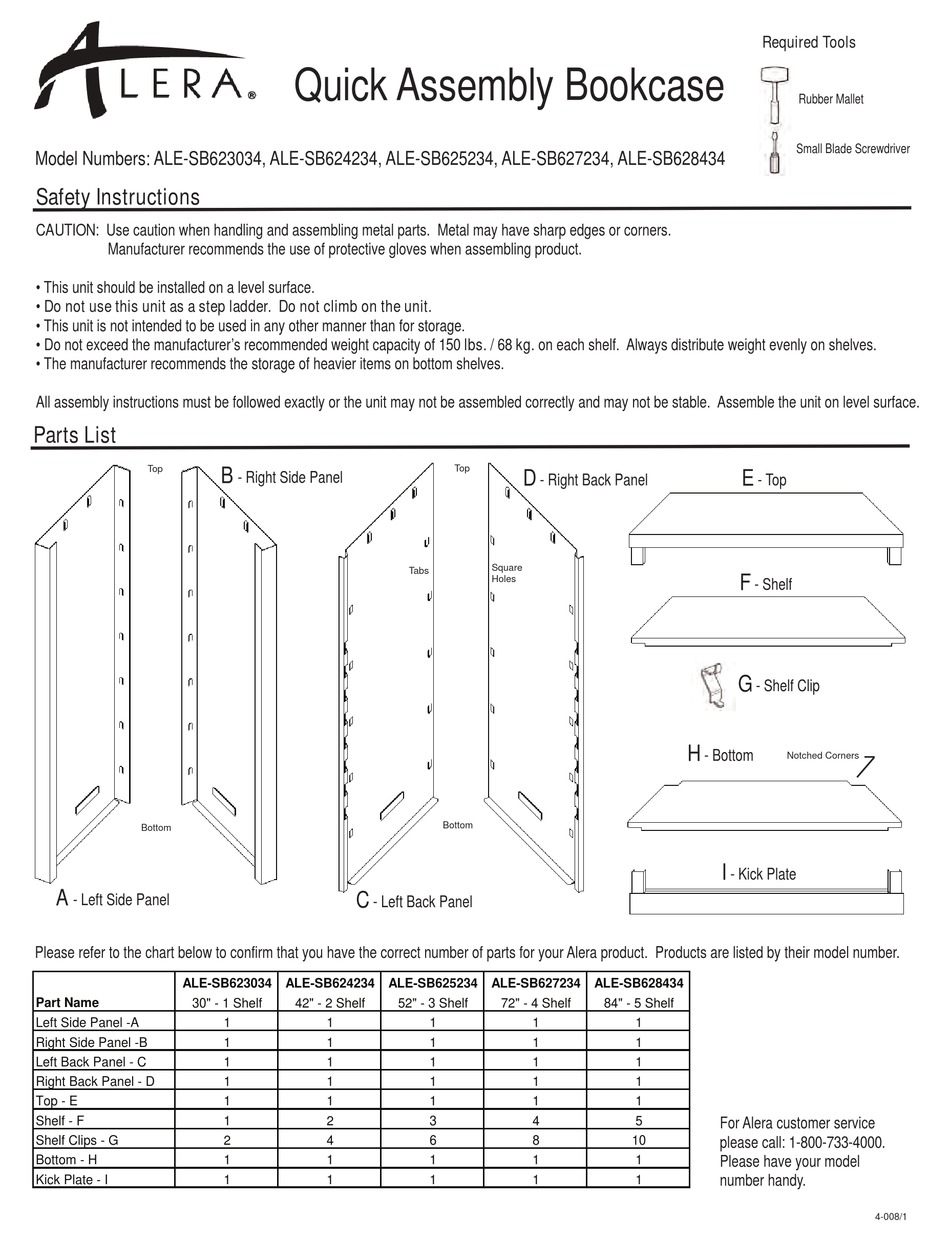 ALERA ALESB623034 QUICK ASSEMBLY Pdf Download ManualsLib