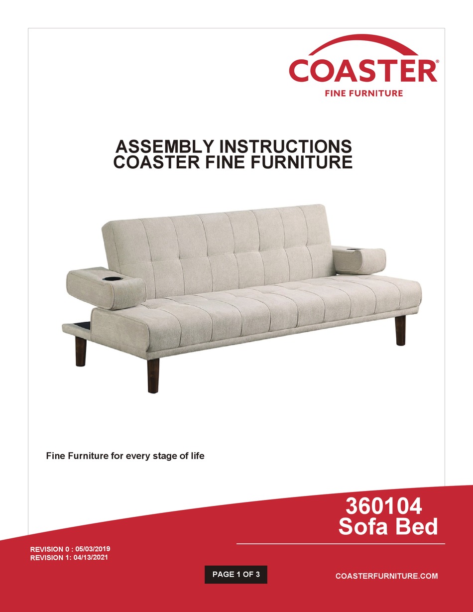 COASTER 360104 ASSEMBLY INSTRUCTIONS Pdf Download ManualsLib