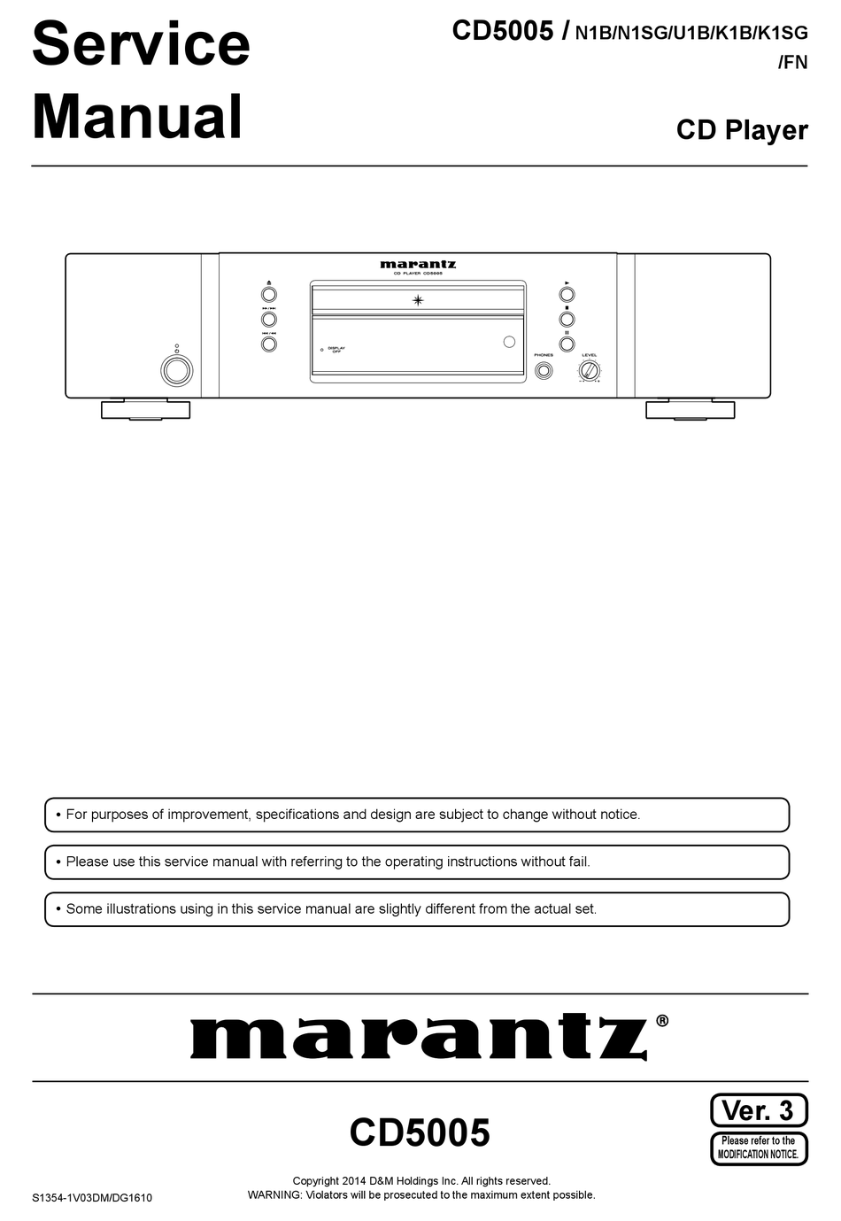 MARANTZ CD5005 SERVICE MANUAL Pdf Download | ManualsLib