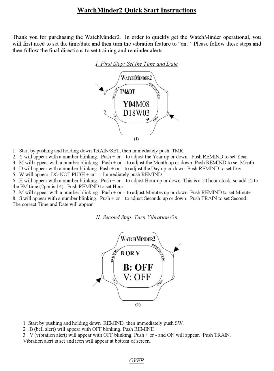 EPILL WATCHMINDER2 QUICK START INSTRUCTIONS Pdf Download ManualsLib