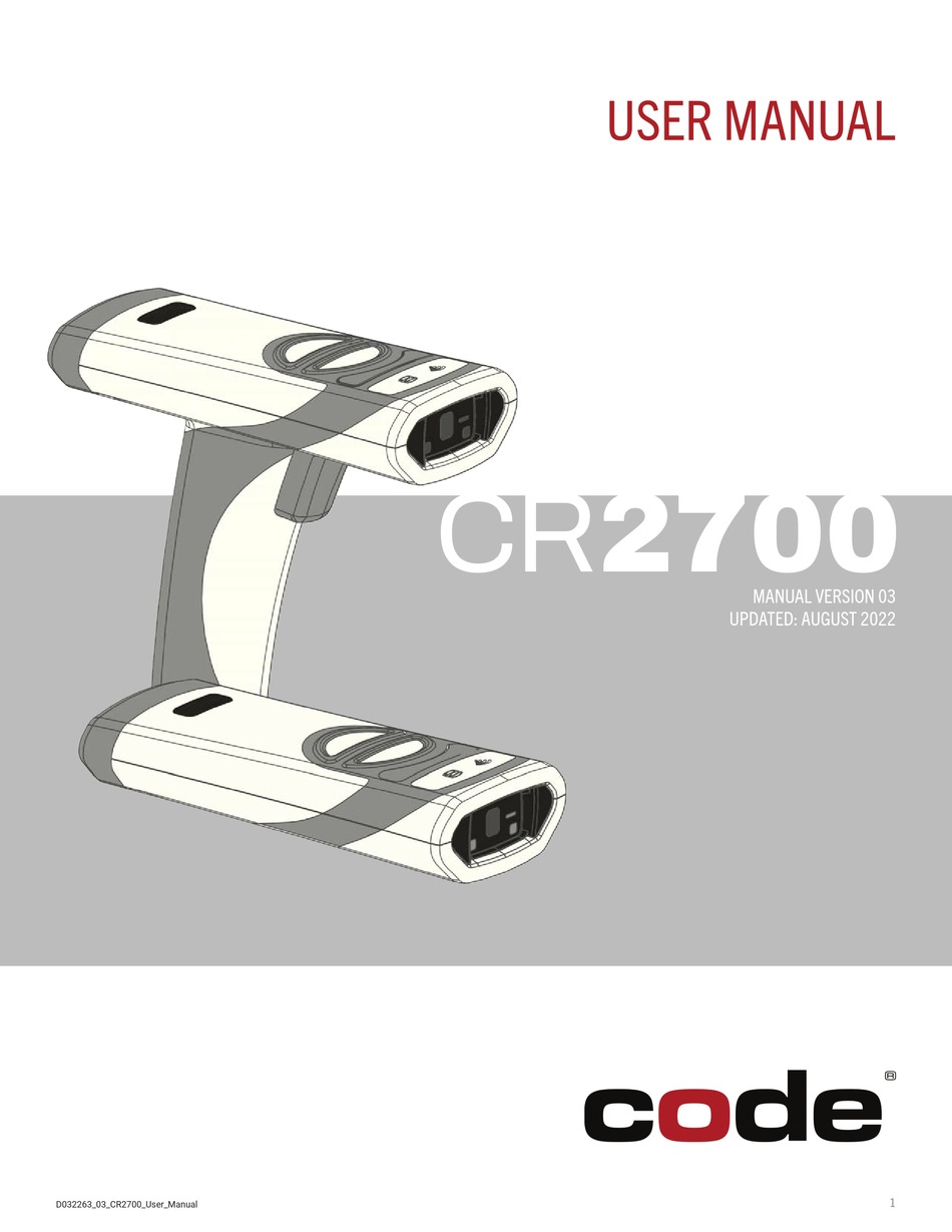 CODE CR2700 USER MANUAL Pdf Download ManualsLib