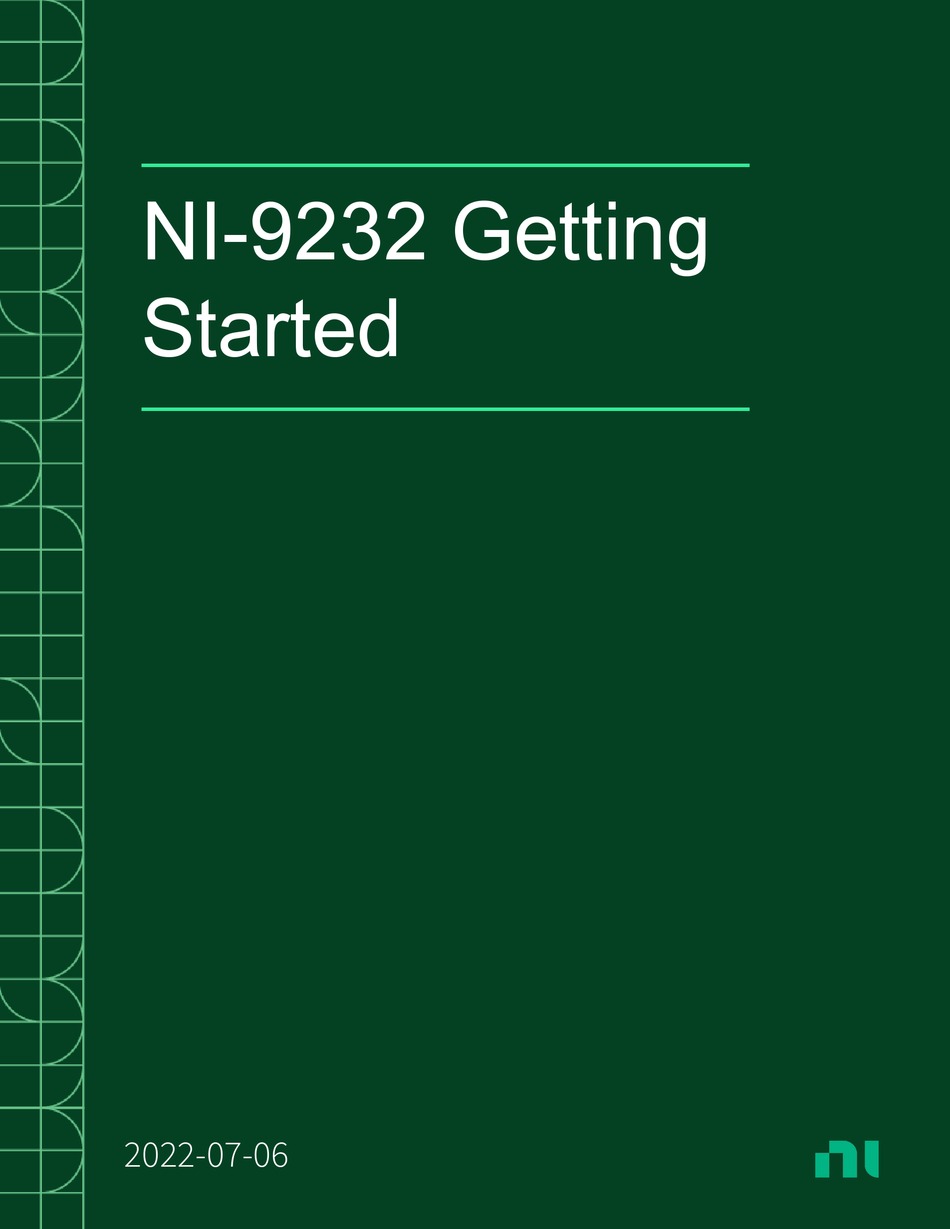NATIONAL INSTRUMENTS NI9232 GETTING STARTED Pdf Download ManualsLib