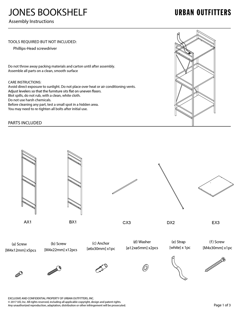 URBAN OUTFITTERS JONES BOOKSHELF ASSEMBLY INSTRUCTIONS Pdf Download