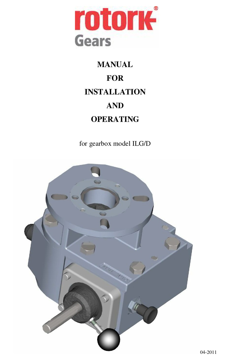 ROTORK ILG/D 100 MANUAL FOR INSTALLATION AND OPERATING Pdf Download
