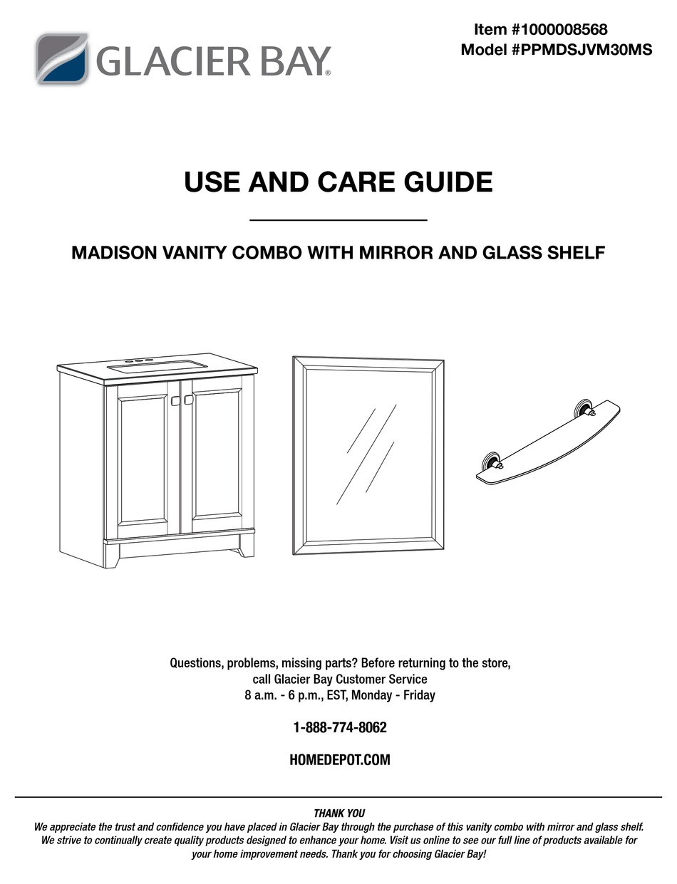 GLACIER BAY MADISON PPMDSJVM30MS USE AND CARE MANUAL Pdf Download