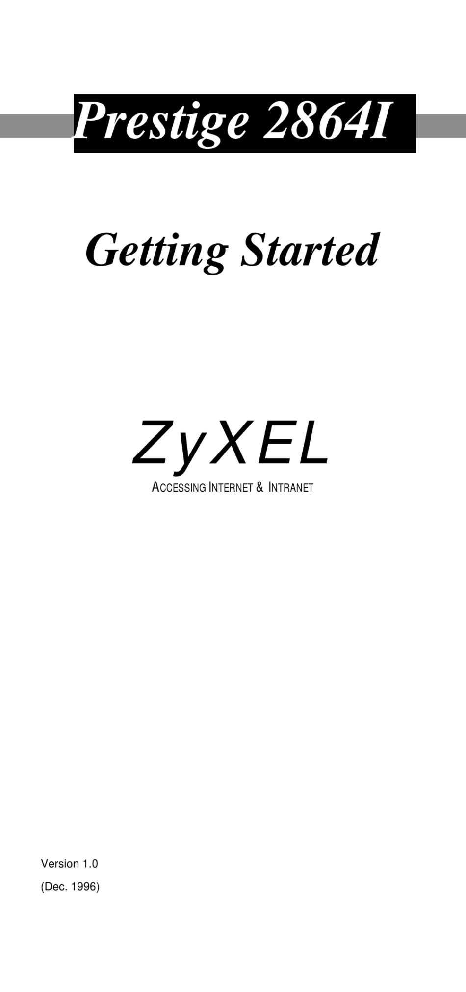 ZYXEL COMMUNICATIONS PRESTIGE 2864I GETTING STARTED Pdf Download