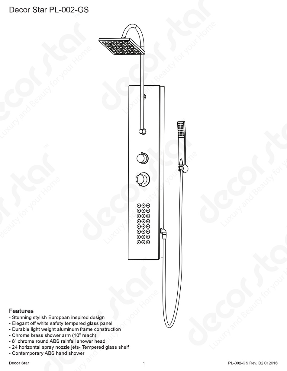 DECOR STAR PL002GS INSTALLATION INSTRUCTIONS MANUAL Pdf Download