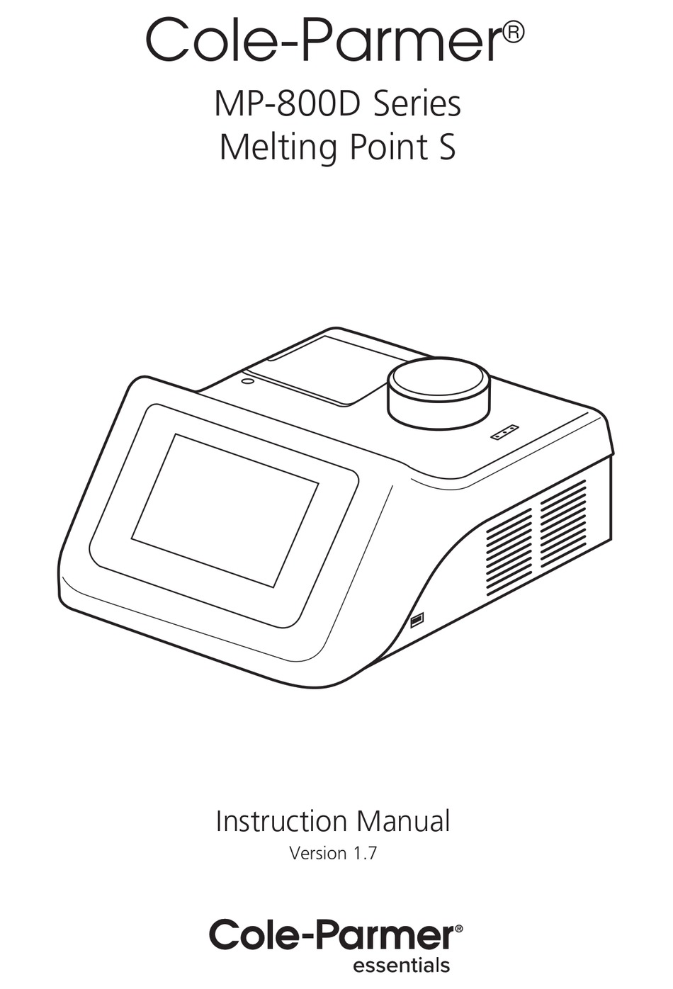 COLE PARMER MELTING POINT S MP800D SERIES INSTRUCTION MANUAL Pdf