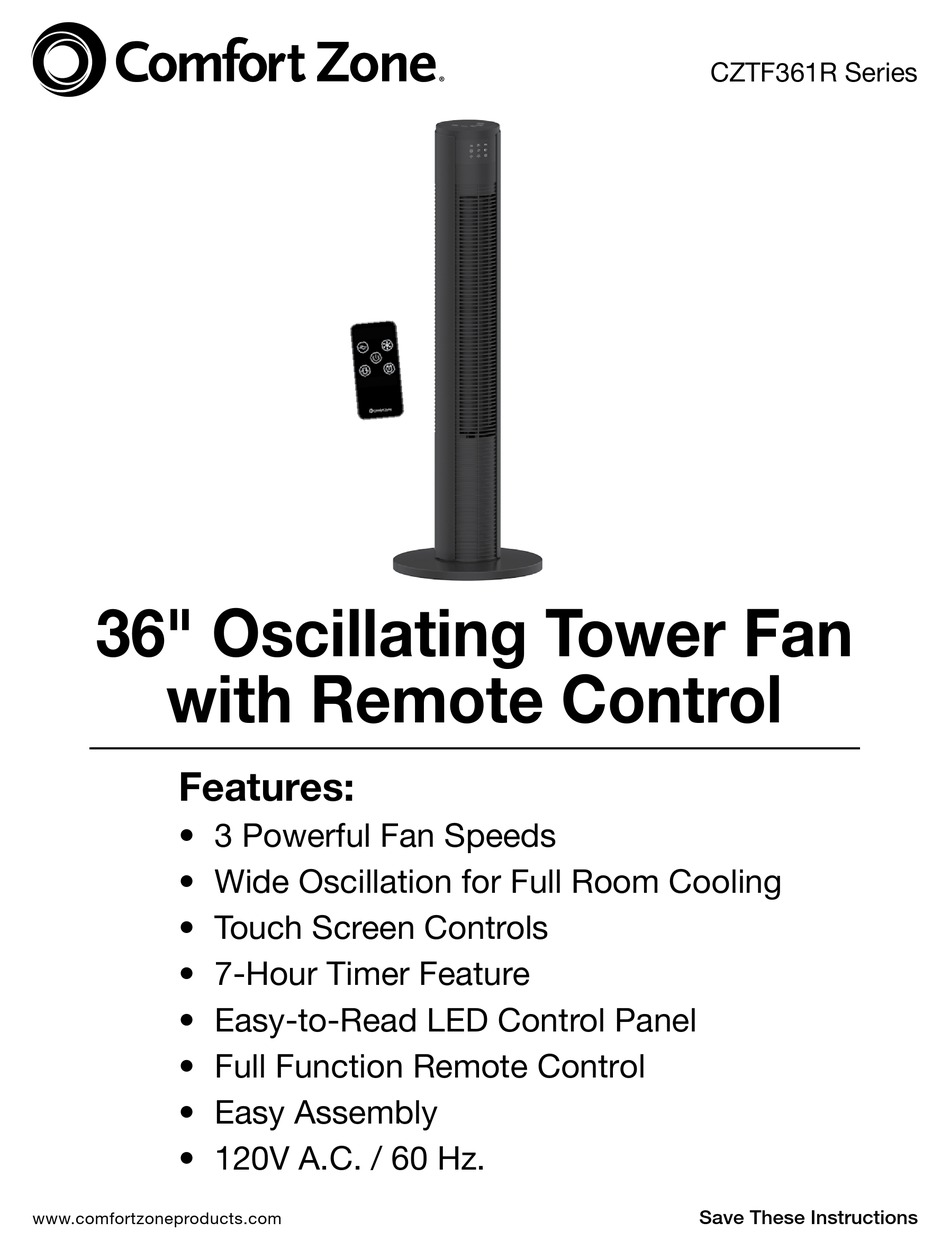 COMFORTZONE CZTF361R SERIES MANUAL Pdf Download ManualsLib