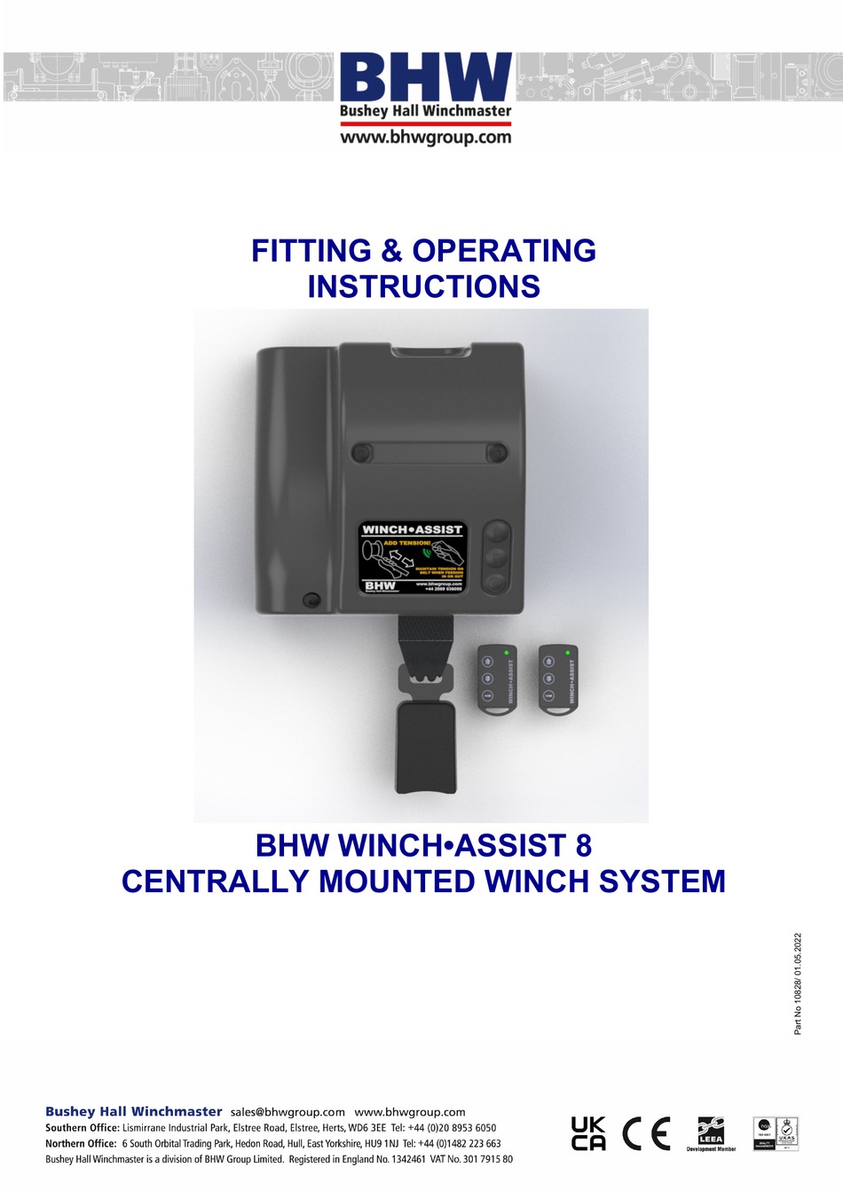 BHW WINCHASSIST 8 FITTING & OPERATING INSTRUCTIONS Pdf Download