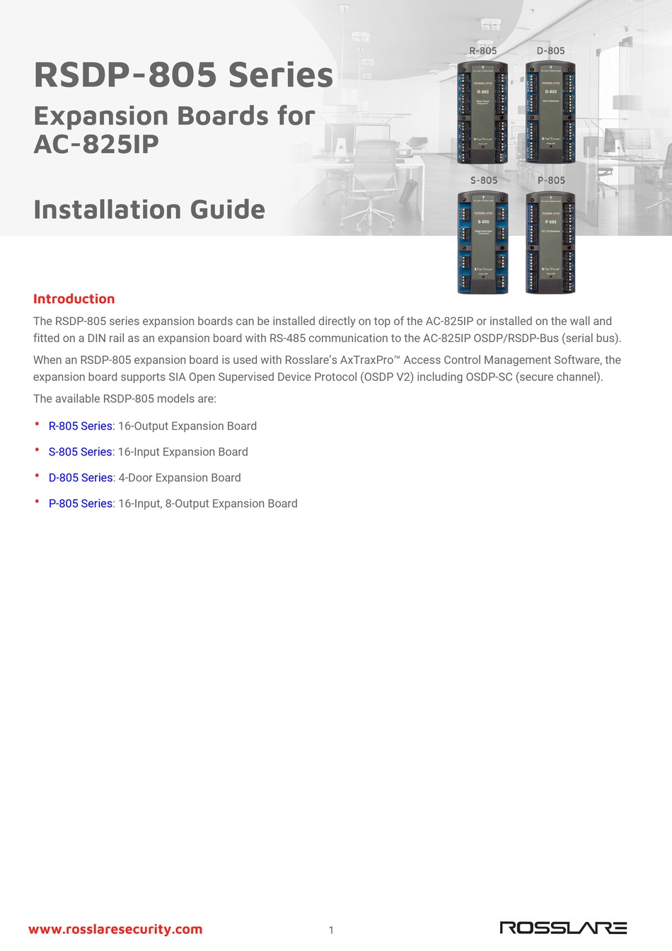 ROSSLARE R 805 SERIES INSTALLATION MANUAL Pdf Download ManualsLib