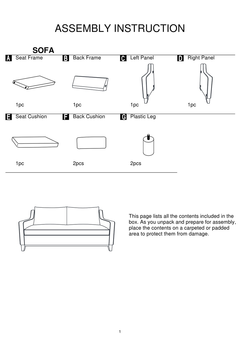 HOMELEGANCE E907OAT3 ASSEMBLY INSTRUCTION Pdf Download ManualsLib