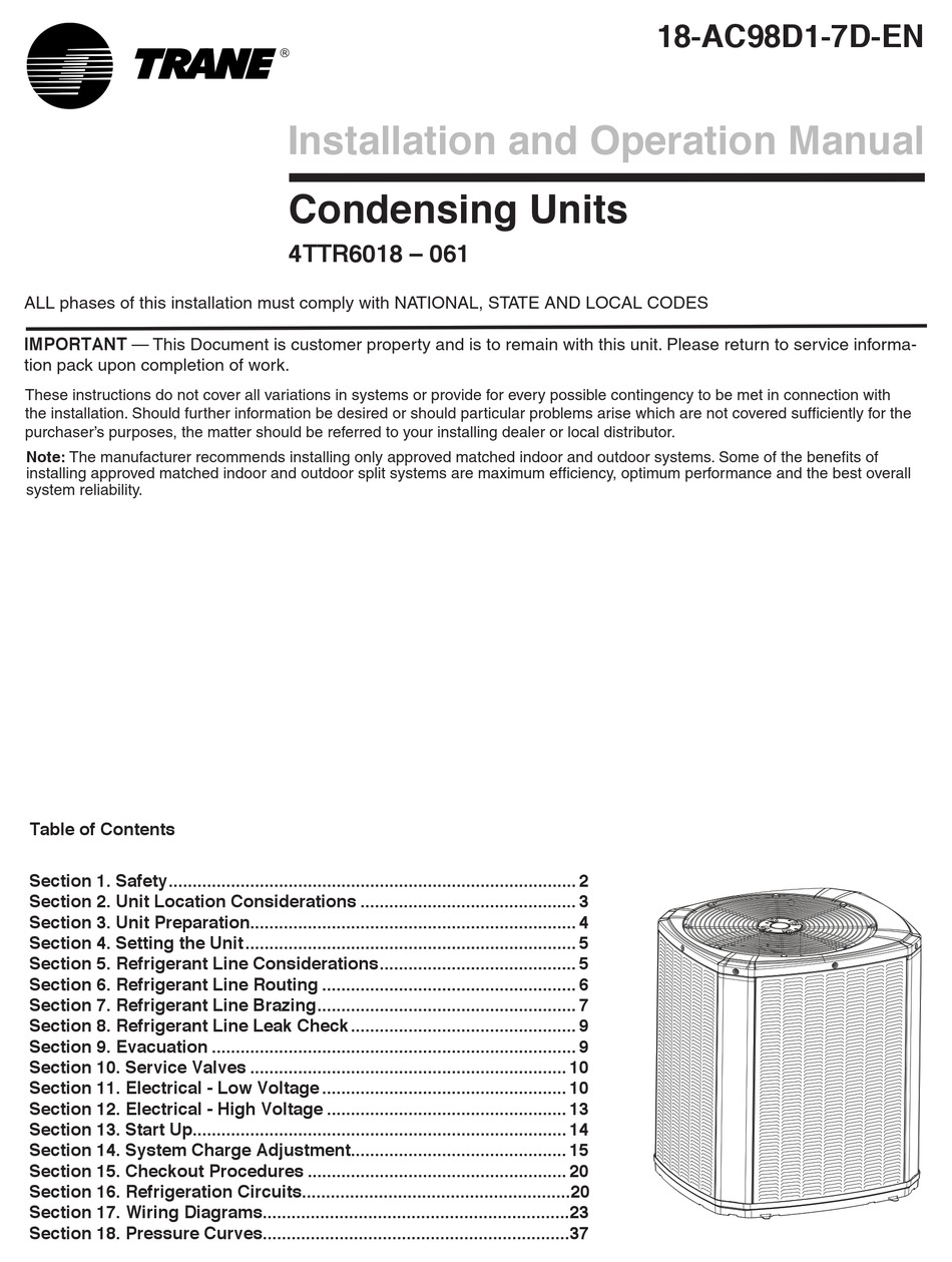 TRANE 4TTR6024N INSTALLATION AND OPERATION MANUAL Pdf Download ManualsLib   Trane 4ttr6024n 