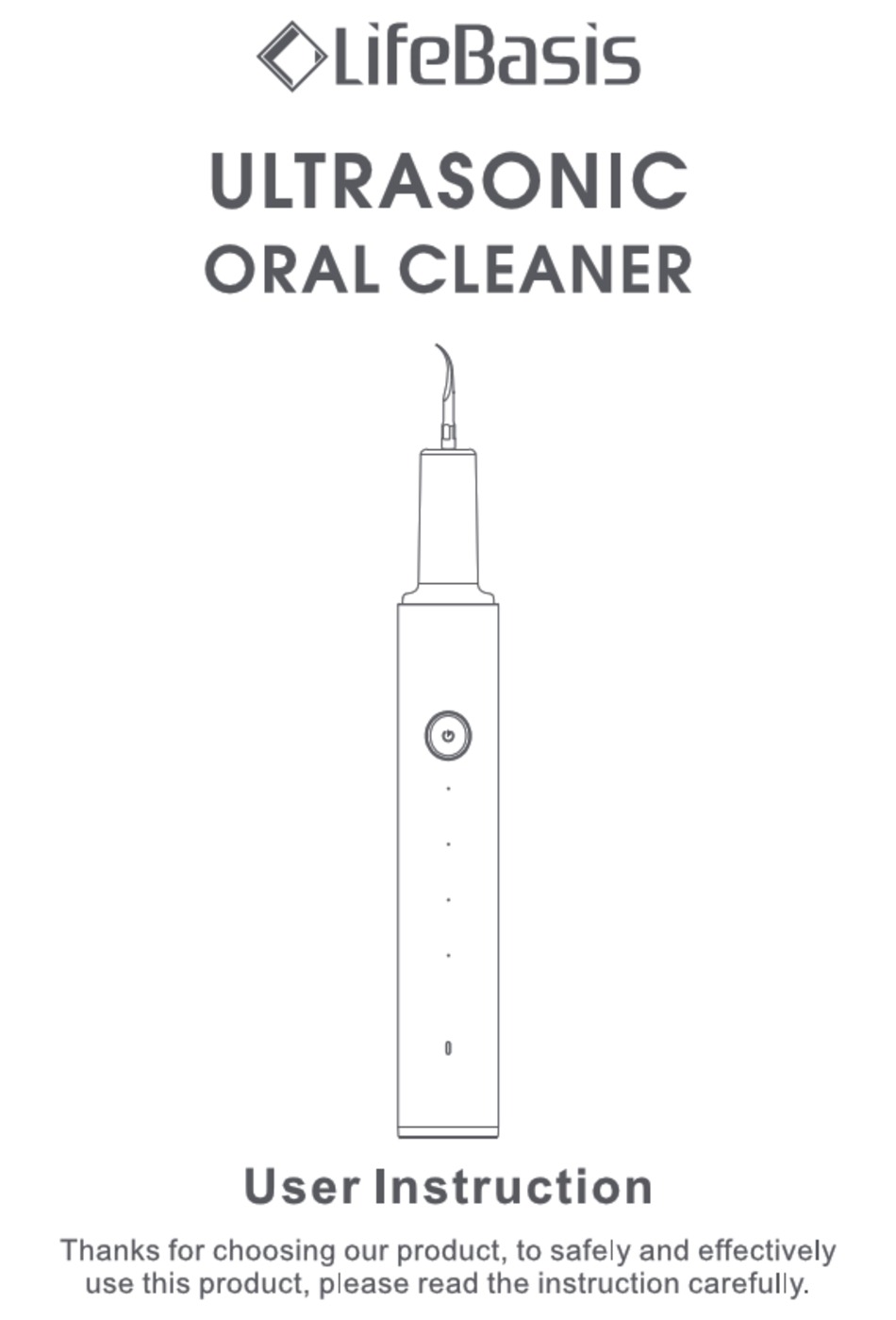 LIFEBASIS ULTRASONIC ORAL CLEANER USER INSTRUCTION Pdf Download