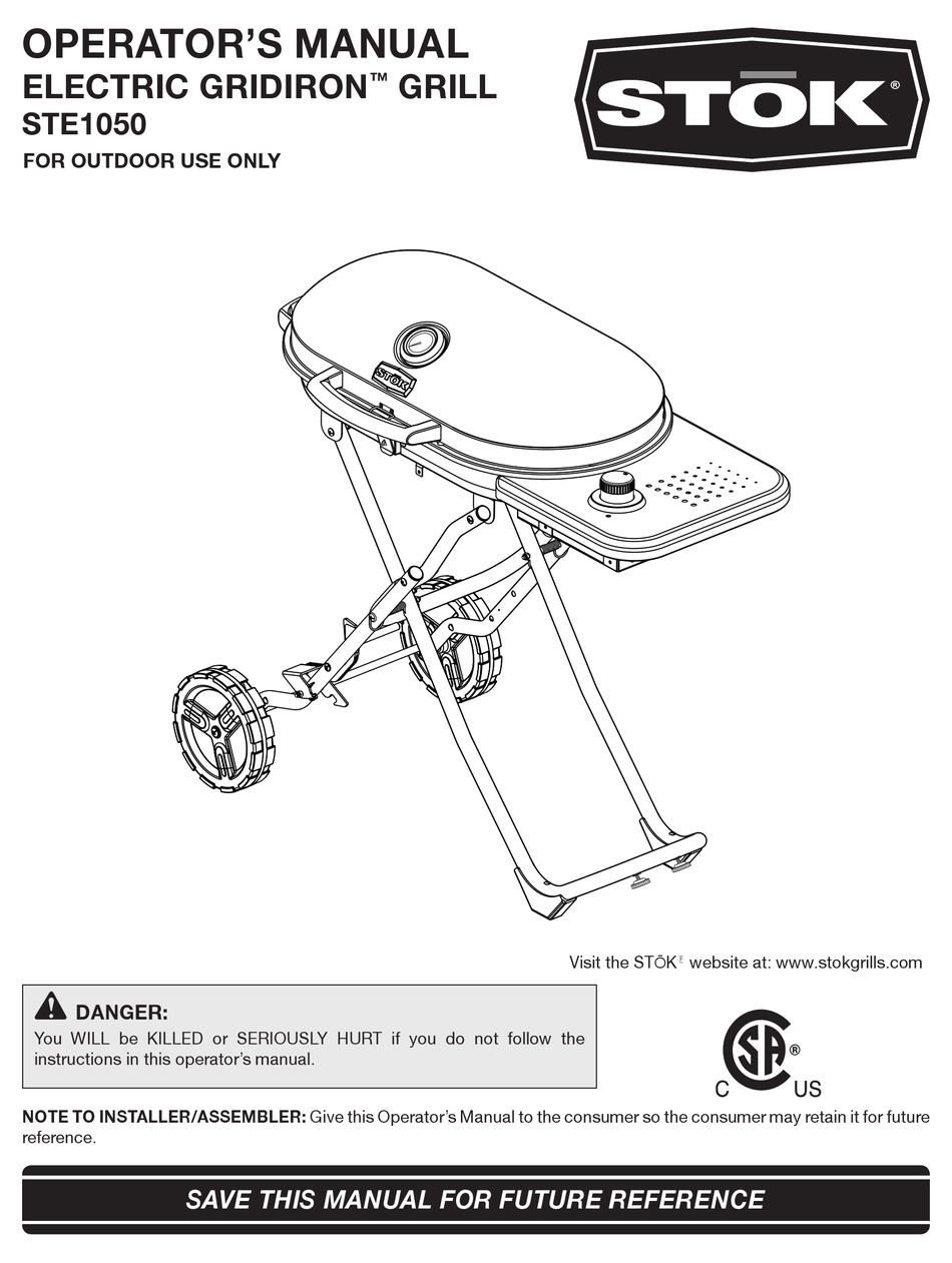 STOK GRIDIRON STE1050 OPERATOR