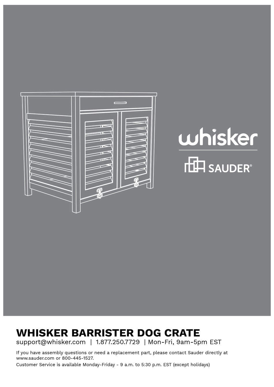 WHISKER SAUDER BARRISTER 429421 ASSEMBLY INSTRUCTIONS MANUAL Pdf