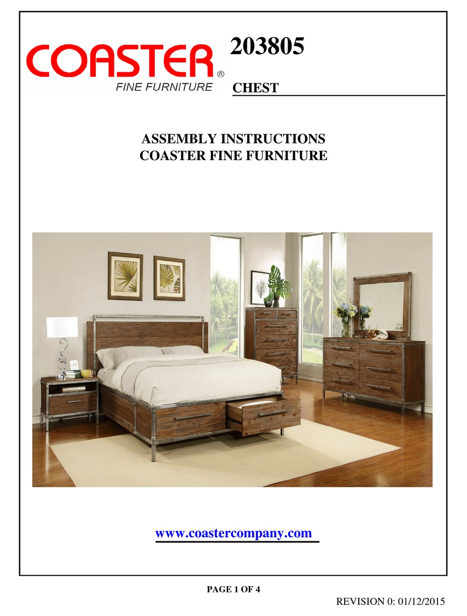 COASTER 203805 ASSEMBLY INSTRUCTIONS Pdf Download ManualsLib