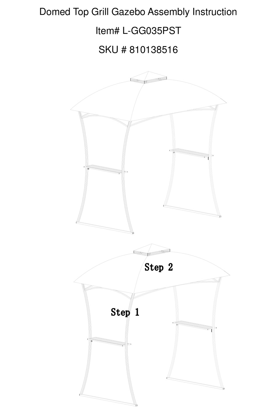 SUNJOY LGG035PST ASSEMBLY INSTRUCTION MANUAL Pdf Download ManualsLib