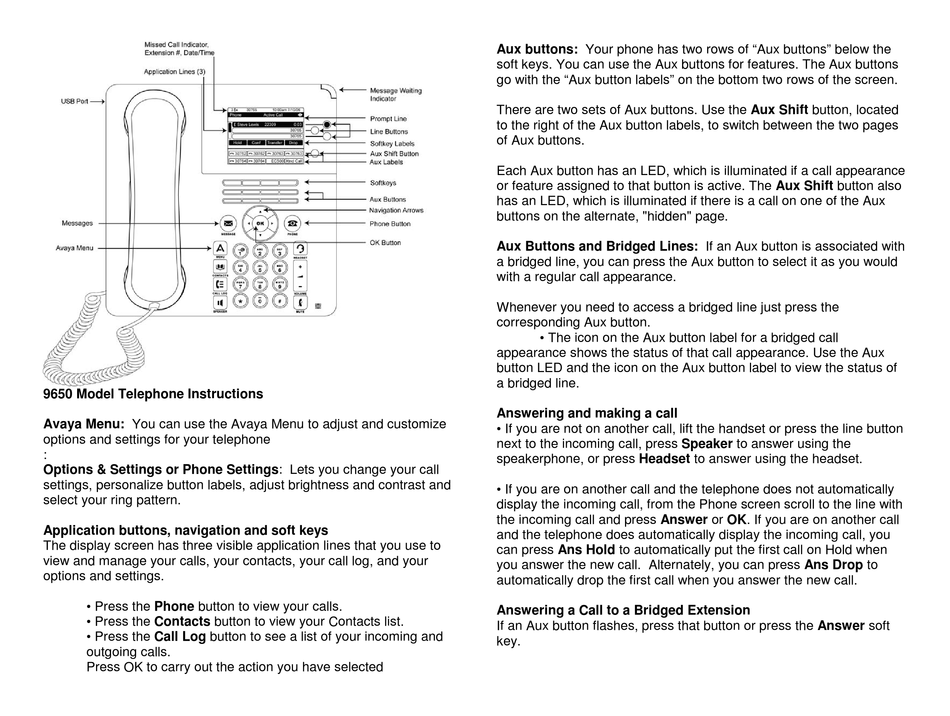 AVAYA 9650 MANUAL Pdf Download | ManualsLib