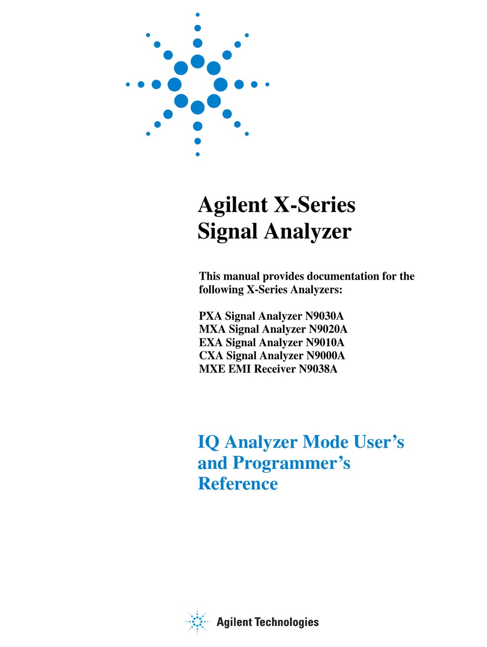 AGILENT TECHNOLOGIES X SERIES MANUAL Pdf Download ManualsLib